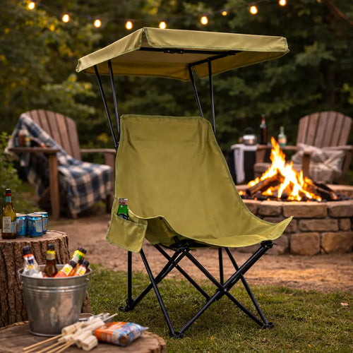 Summit Folding Camping Chair with Sun Canopy ALPNR