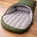 4 season sleeping bag zipper and draft collar close up